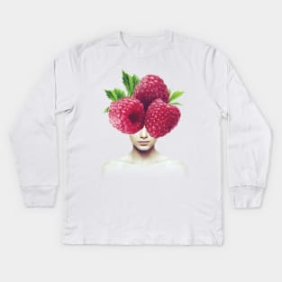 Raspberry head portrait Kids Long Sleeve T-Shirt